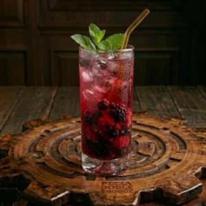 Soda saborizada de frutos rojos